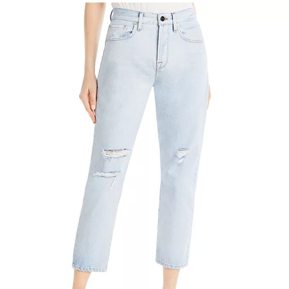 Frame Le Original straight leg jeans distressed light wash Sz 32